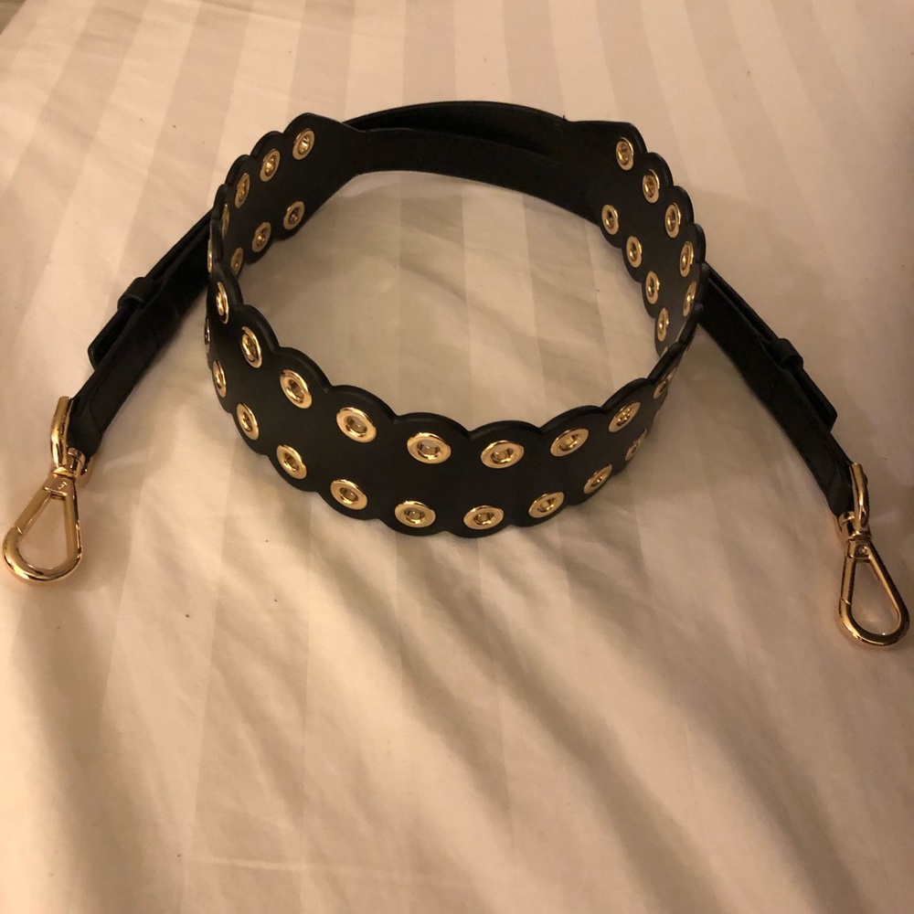 NWOT Michael Kors Black Scalloped Shoulder Strap